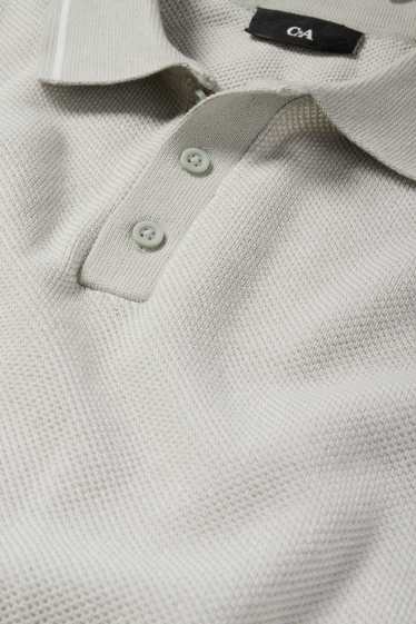 Bărbați - Tricou polo tricotat - regular fit - gri deschis