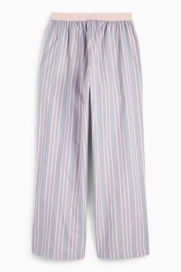 Femei - Pantaloni de pijama - cu dungi - albastru deschis