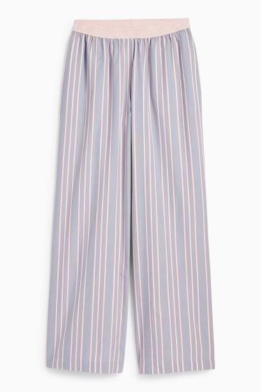 Femei - Pantaloni de pijama - cu dungi - albastru deschis