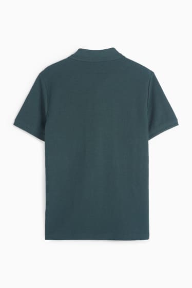 Bărbați - Tricou polo din tricot - regular fit - structurat - verde închis