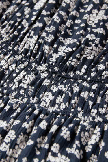 Femei - Rochie fit & flare - cu flori - albastru închis