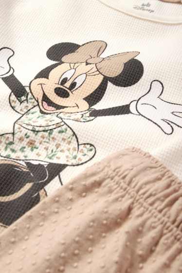 Bebeluși - fete - Minnie Mouse - compleu bebeluși - 2 piese - structurat - bej deschis