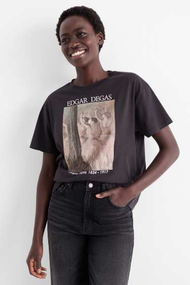 Femei - Tricou - supradimensionat - Edgar Degas - negru
