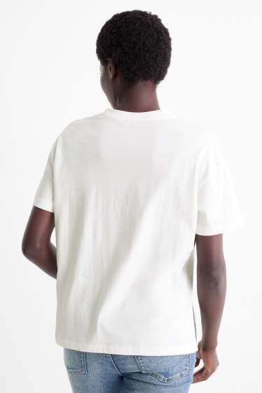 Femei - Tricou - supradimensionat - aspect lucios - alb