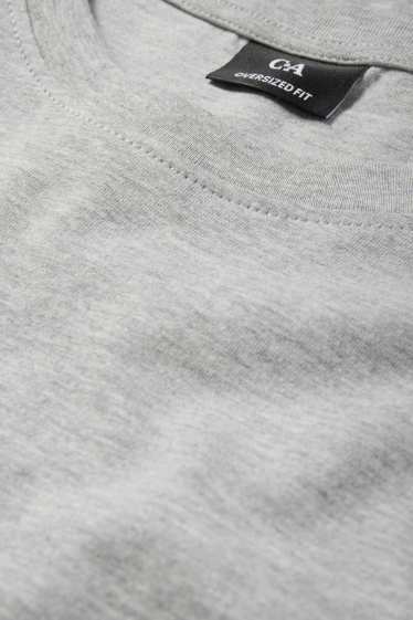 Bărbați - Tricou - supradimensionat - gri deschis melanj