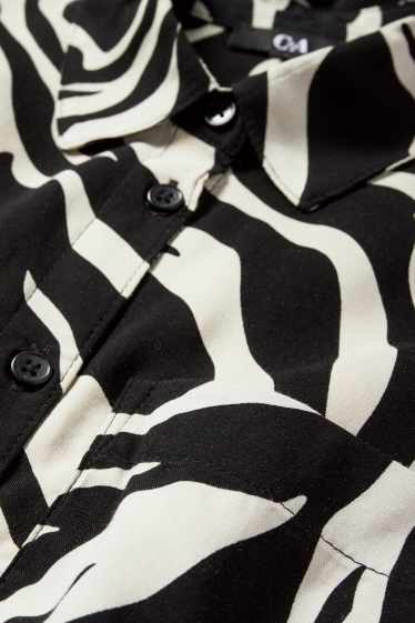 Femei - Rochie tip bluză - cu model - negru / nej