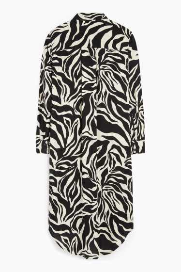 Femei - Rochie tip bluză - cu model - negru / nej