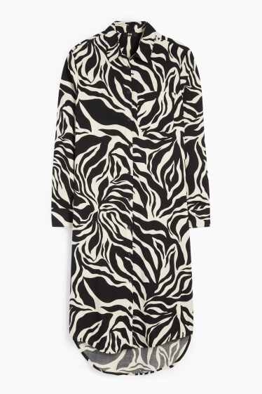 Femei - Rochie tip bluză - cu model - negru / nej