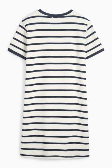 Femei - Rochie-tricou - cu dungi - albastru închis / alb-crem
