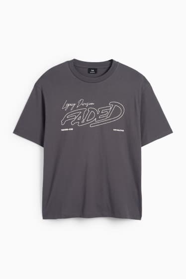 Bărbați - Tricou - relaxed fit - gri închis