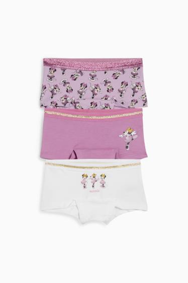 Copii - Fete - Multipack 3 perechi - Minnie Mouse - boxeri - violet