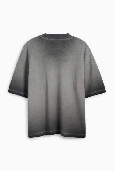 Bărbați - Tricou - supradimensionat - cu model - gri închis