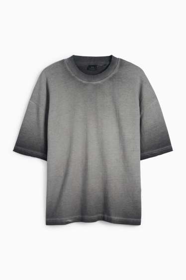 Bărbați - Tricou - supradimensionat - cu model - gri închis