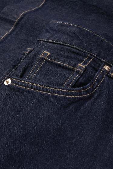 Femei - Crop wide leg jeans - talie medie - denim-albastru închis