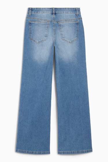 Copii - Fete - Wide leg jeans - denim-albastru