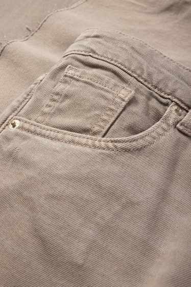 Femei - Crop wide leg jeans - talie medie - denim-gri