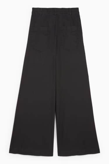Femei - Palazzo jeans - talie înaltă - negru