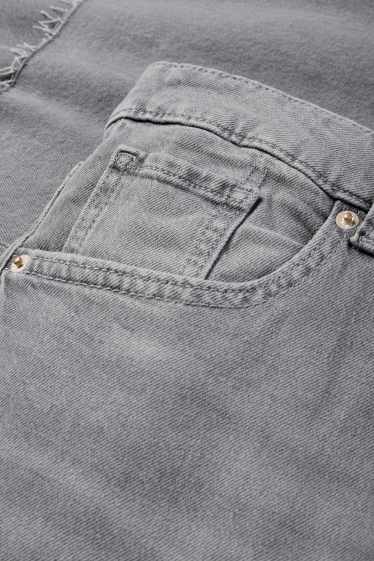Femei - Crop wide leg jeans - talie medie - denim-gri