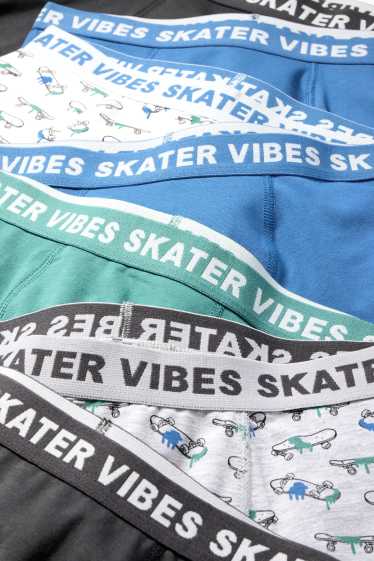 Children Boys - Multipack of 7 - skateboarder- boxer shorts - dark gray
