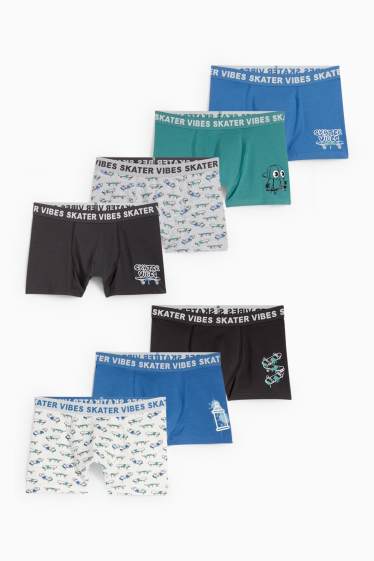 Children Boys - Multipack of 7 - skateboarder- boxer shorts - dark gray