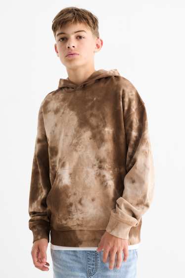 Kinder Jungen - Hoodie - gemustert - dunkelbraun