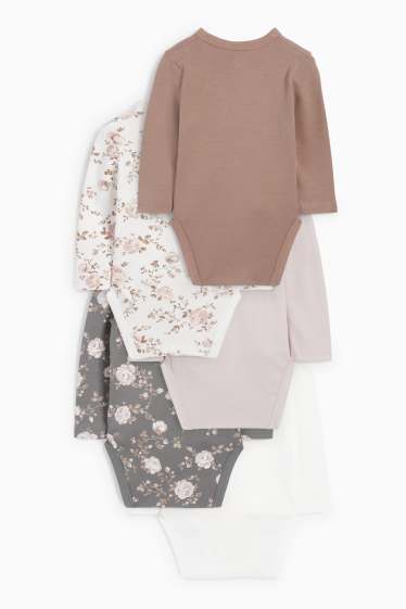 Baby Girls - Multipack of 5 - floral - wrapover baby bodysuit - cremewhite