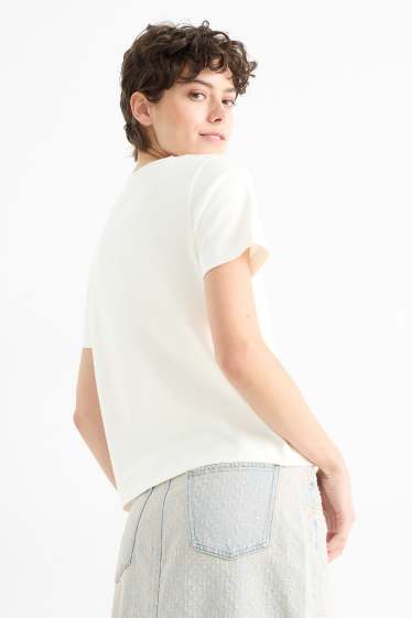 Femei - Multipack 2 buc. - tricou cu decolteu în V - alb / albastru