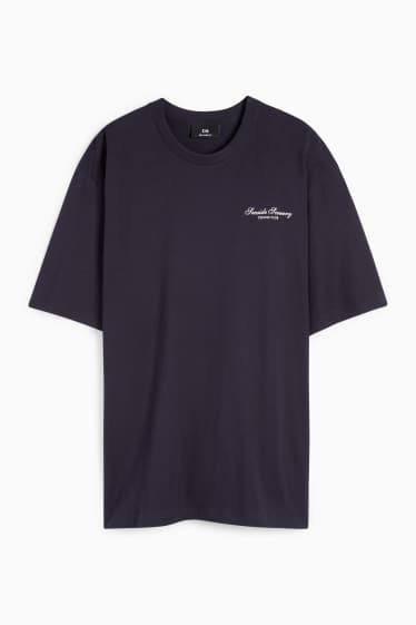 Hommes - T-shirt - relaxed fit - bleu foncé