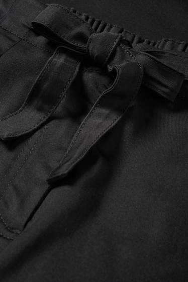 Femei - Pantaloni de stofă - talie înaltă - wide leg - negru