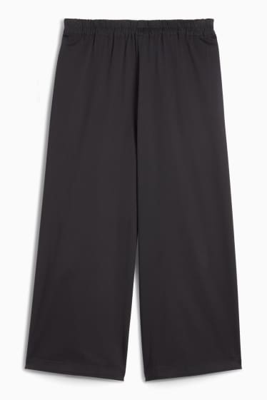 Femei - Pantaloni de stofă - talie înaltă - wide leg - negru
