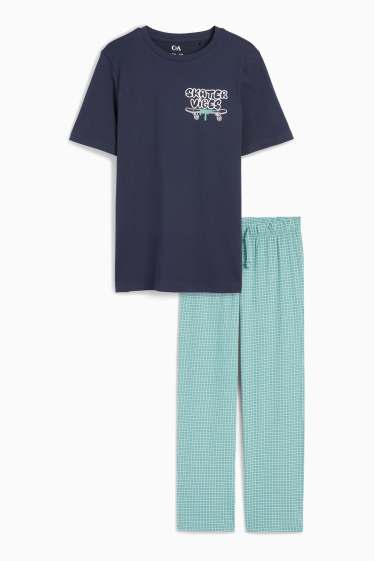 Copii - Băieți - Skater - pijama - 2 piese - albastru închis