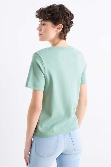 Femei - Multipack 2 buc. - tricou cu decolteu în V - alb / turcoaz