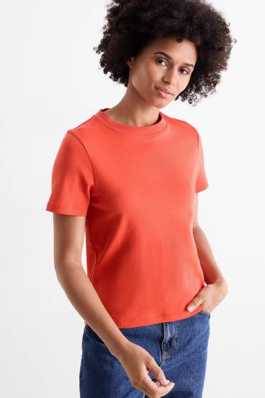Femei - Multipack 2 buc. - tricou basic - alb / portocaliu