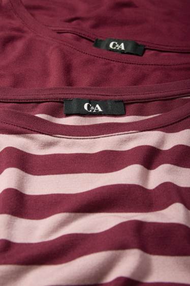 Femei - Multipack 2 buc. - tricou cu mânecă lungă - regular fit - bordo