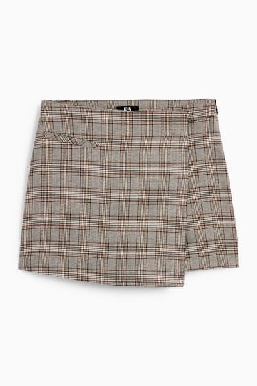 Dámské - Sukně skort - kostkovaná - bílá/černá