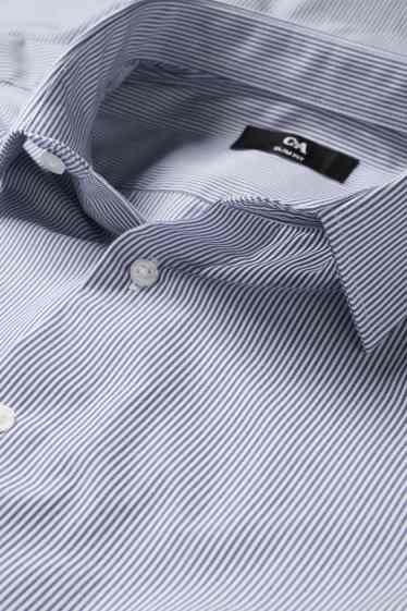 Bărbați - Cămașă office - slim fit - guler Kent - cu dungi - albastru / alb