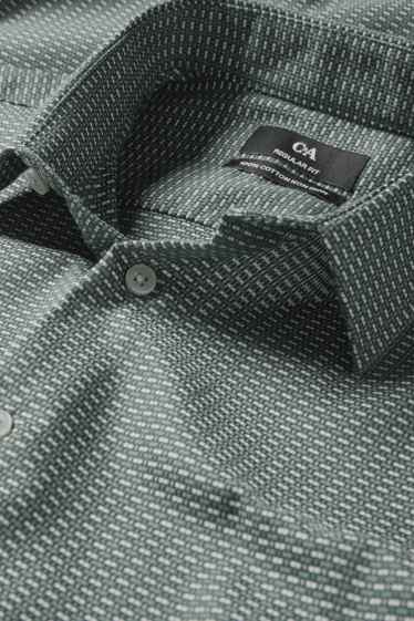 Home - Camisa formal - regular fit - Kent - no requereix planxada - estampada - verd fosc