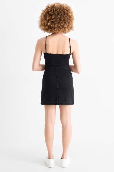 Femei - Fustă mini din denim - negru