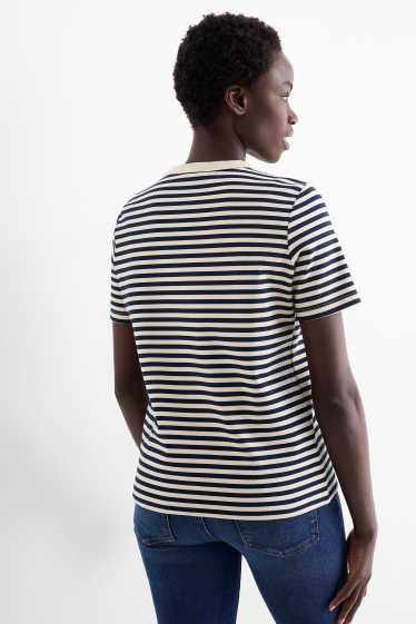Femei - Tricou - regular fit - cu dungi - negru / nej