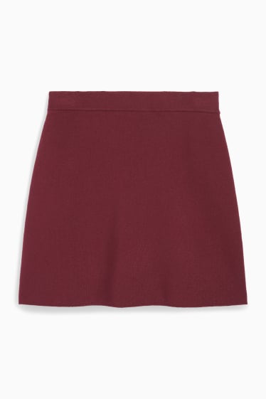 Femei - Fustă din tricot - bordo