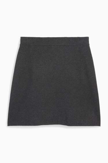 Femei - Fustă din tricot - gri închis
