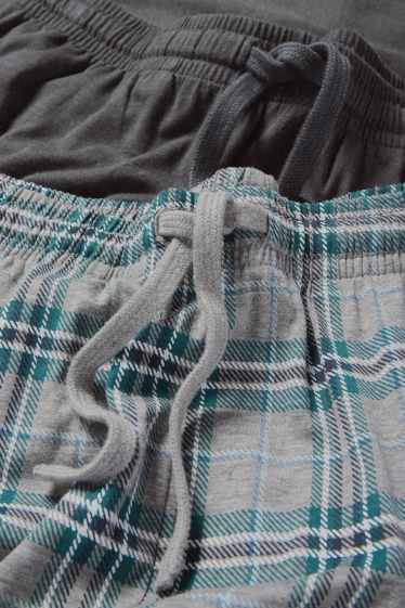 Bărbați - Multipack 2 perechi - pantaloni de pijama - gri melanj