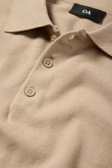 Bărbați - Tricou polo tricotat - regular fit - bej