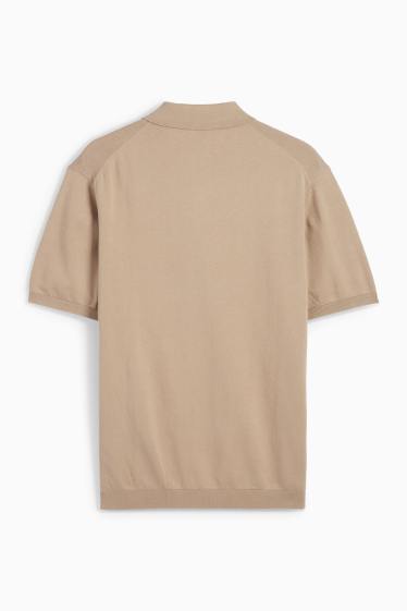 Bărbați - Tricou polo tricotat - regular fit - bej
