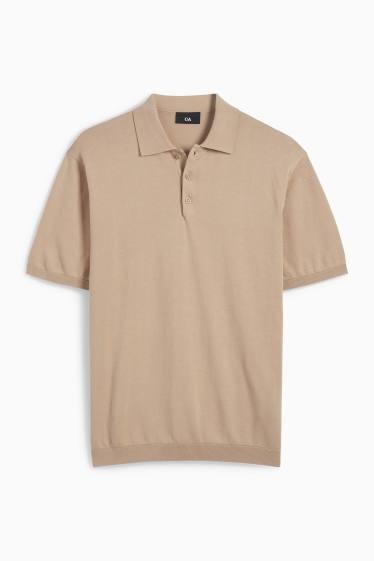 Bărbați - Tricou polo tricotat - regular fit - bej