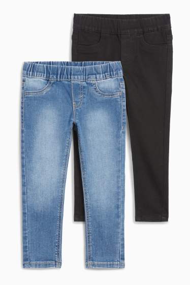Copii - Fete - Multipack 2 perechi - jegging jeans - denim-albastru