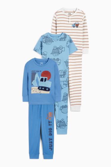 Children Boys - Multipack of 3 - construction site - pyjamas - 6 piece - blue