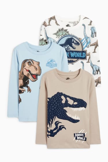 Bambini - Confezione da 3 - Jurassic World - maglia a maniche lunghe - blu  / beige