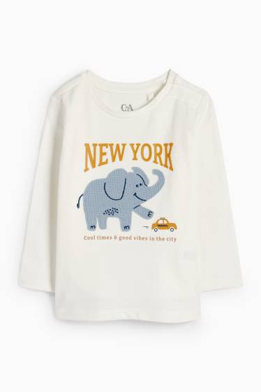 Bebeluși - băieți - Elefant - compleu bebeluși - 3 piese - alb / albastru