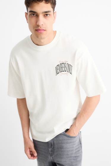 Bărbați - Tricou - supradimensionat - alb
